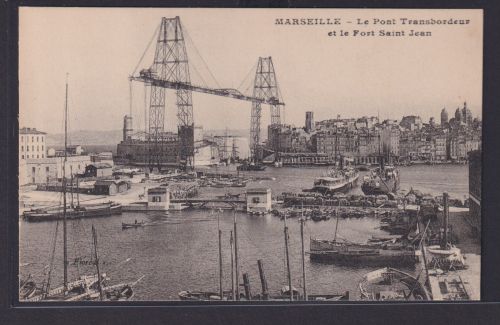 Ansichtskarte Marseille Hafen Schwebefähre Schiffe