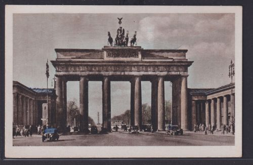 Ansichtskarte Künstlerkarte Berlin Brandenburger Tor Oldtimer Serie Pastell