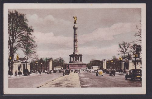 Ansichtskarte Künstlerkarte Berlin Siegessäule Oldtimer Serie Pastell