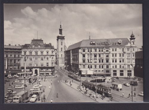 Ansichtskarte Brno Brünn Böhmen Mähren Tschechien Platz d. Freiheit Strassenbahn