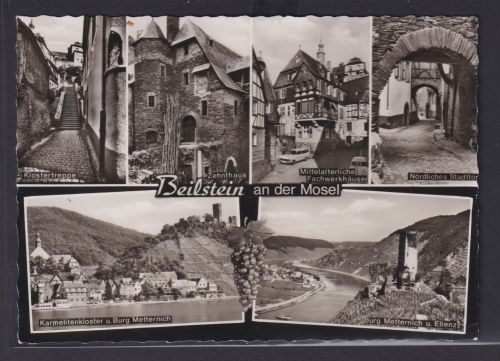 Ansichtskarte Beilstein Mosel Fluß Zehnthaus Burg Metternich Karmelitenkloster
