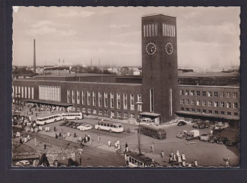 Ansichtskarte Düsseldorf Hauptbahnhof Strassenbahn Oldtimer Verlag Hubert Knappe