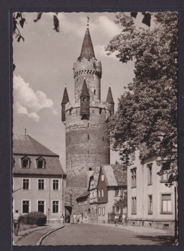Ansichtskarte Friedberg Burg Friedberg Adolfsturm Strassenansicht Hessen ab