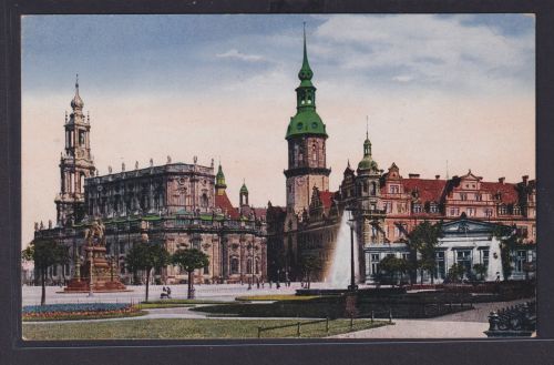 Ansichtkarte Künstlerkarte Dresden Schloss Kath. Kirche ab Sachsen nach