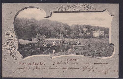 Ansichtskarte Künstlerkarte Bergedorf Hamburg Billthal See Boote Ausflug