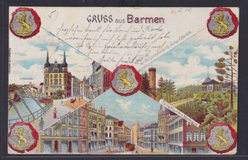 Ansichtskarte Künstlerkarte Barmen Schwebebahn Sehenswürdigkeit Tölleturm