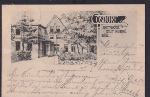 Ansichtskarte Künstlerkarte Cosdorf Restaurant Stadt Hamburg Inh. Eggers Eingang