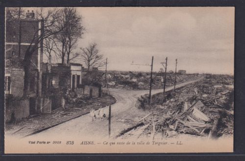 Ansichtskarte Aisne Kriegsschauplatz I.Weltkrieg Frankreich Zerstörte Strassen