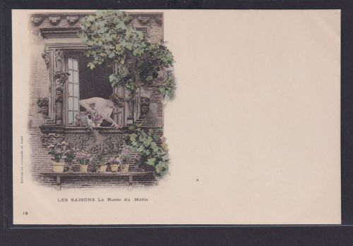 Ansichtskarte Jugendstil Art Nouveau Mädchen Blumen Jahreszeit Edition Du
