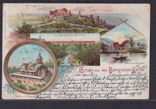 Ansichtskarte Künstlerkarte Barmen Wuppertal Bergisches Land Schloss Burg