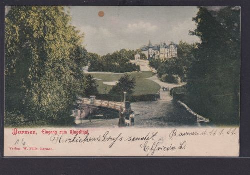 Ansichtskarte Barmen Wuppertal Ringelthal Park Herrschaftliches Haus NRW Verlag