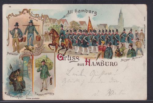 Ansichtskarte Künstlerkarte Hamburg Altes Hamburg Nachtwächter Piepenreimers