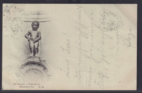 Ansichtskarte Brüssel Fontaine de Manneken Pis nach Braunschweig Niedersachsen