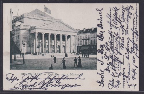 Ansichtskarte Brüssel Theatre De La Monnaie nach Braunschweig Niedersachsen