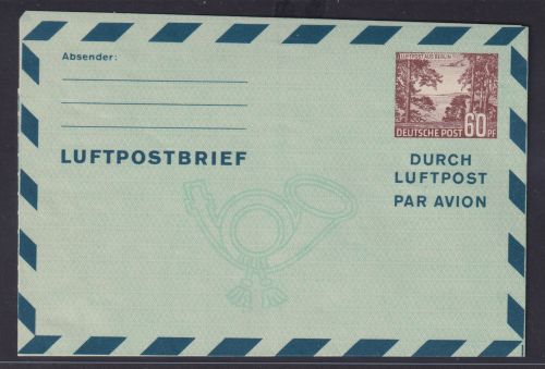 Berlin Brief Ganzsache Luftpostfaltbrief Aerogramm 60 Pfg. Bauten Kat.-Wert 60,-
