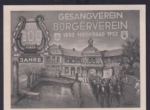 Musik Bund seltene Künstler Ansichtskarte Gesang Verein Bürgerverein Niederrad