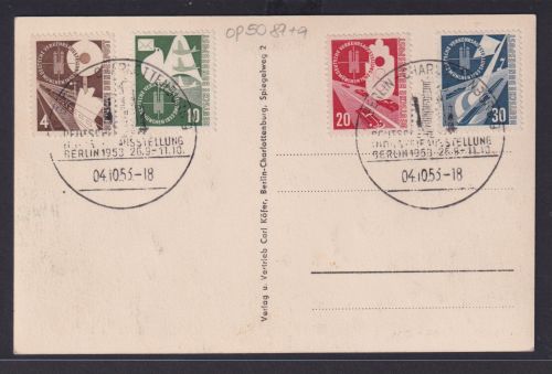Bund Brief 167-170 Verkehrs Ausstellung auf guter Ansichtskarte Industrie