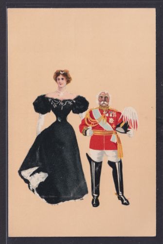Ansichtskarte Scherzkarte Humor Spass Kleiner Soldat Große Dame
