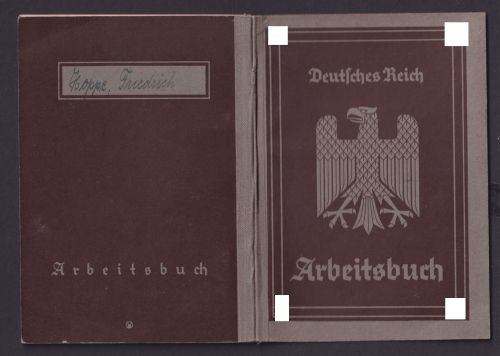 Militaria Deutsches Reich Arbeitsbuch Geburtsort Schevelsstein Hameln Pyrmont