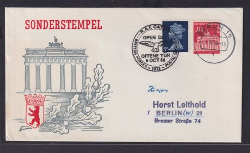 Grossbritannien Militaria Air Force R.A.F Gatow + Berlin Brandenburger Tor Brief