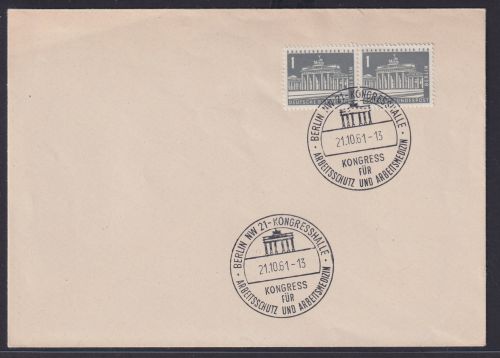 Berlin klasse Sonderstempel Brandenburger Tor Kongreß für Arbeitsschutz und