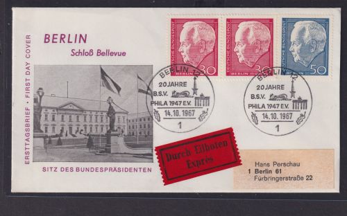 Briefmarken Berlin Eilbotenbrief Brief SST Philatelie Phila Brandenburger Tor