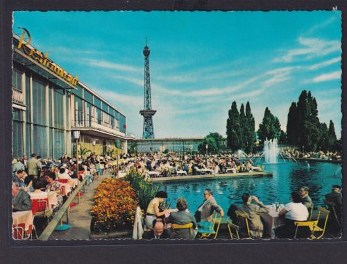 Ansichtskarte Berlin Am Funkturm Rastaurant Gastronomie Teich Springbrunnen