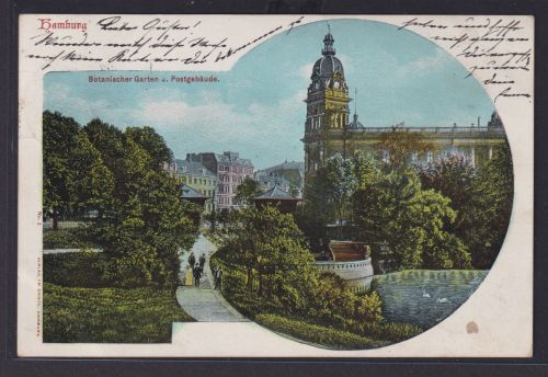Ansichtskarte Hamburg Botanischer Garten Postgebäude Verlag Fr. Groth Hamburg