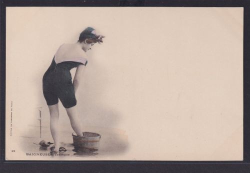 Ansichtskarte Künstlerkarte Junge Dame Bad Füsse Edition Panorama De Paris