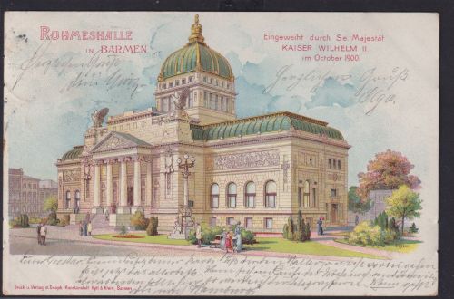 Litho Ansichtskarte Barmen Wuppertal Ruhmeshalle Kunstanstalt Hyll & Klein nach