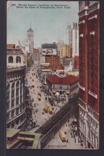 Ansichtskarte New York Herald Square Blich nach Broadway Hotel Mc Alpin Hochbahn