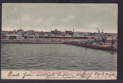 Ansichtskarte Buenos Aires Meer Hafen Industrie Argentinien 07.1905