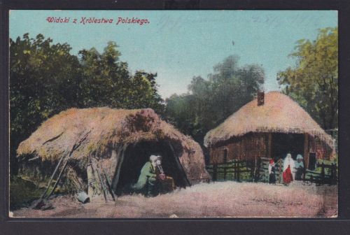 Ansichtskarte Künstlerkarte Ukraine Hütten Obdach Feldpost 27.08.1917