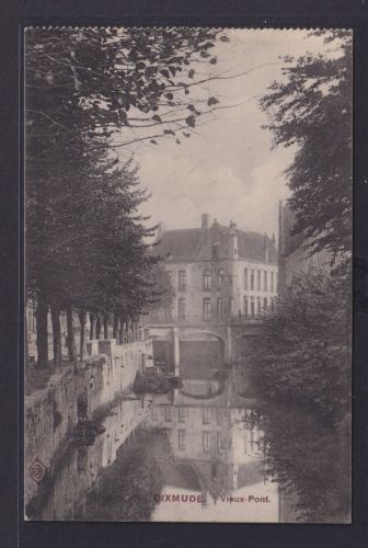 Ansichtskarte Dixmude Vieux Point Brücke Belgien Feldpost 16.02.1915