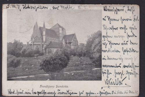 Ansichtskarte Trondheim Trondhjem Domkirche Religion Glaube Norwegen nach Wien