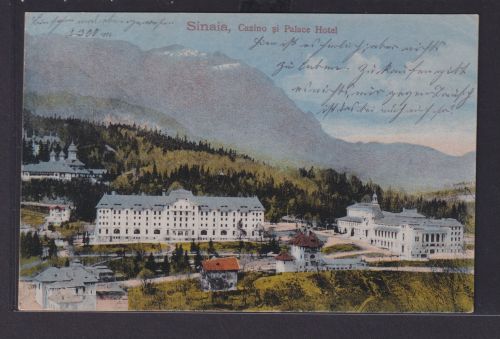 Ansichtskarte Künstlerkarte Sinaia Palace Hotel Casino Bergpanorama Rumänien