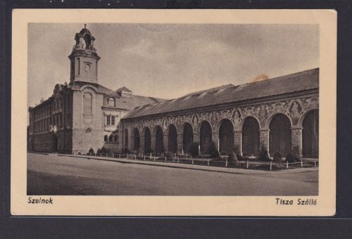 Ansichtskarte Szolnok Ungarn Tisza Szallo Hotel nach Jugolslawien