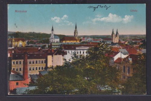 Ansichtskarte Miskolcz Miskolc Ungarn Totalansicht Kirchen nach Röschitz