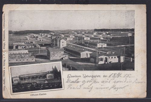 Miliaria Ansichtskarte Elsenborn Belgien Übungsplatz Offizier Casino 20.09.1915
