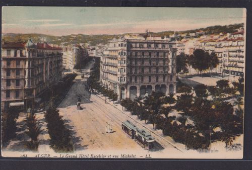 Ansichtskarte Alger Algier Algerien Grand Hotel Excelsior Rue Künstlerkarte