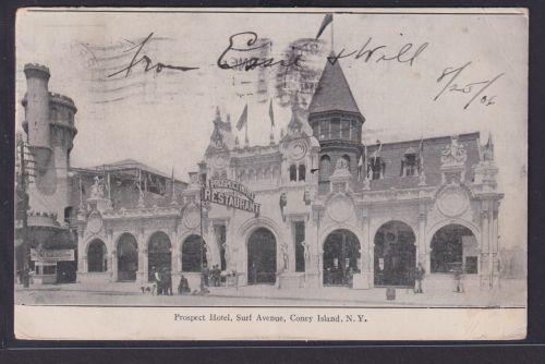 Ansichtskarte Coney Island Brooklyn New York Prospect Hotel Surf Avenue