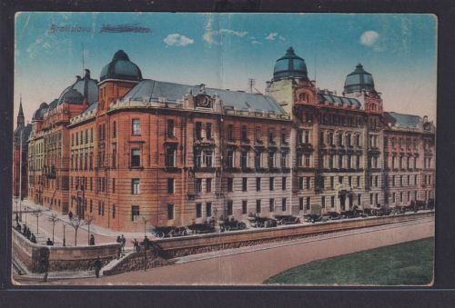 Ansichtskarte Bratislava Slowakei Regierungsgebäude Oldtimer nach Pelhrimov