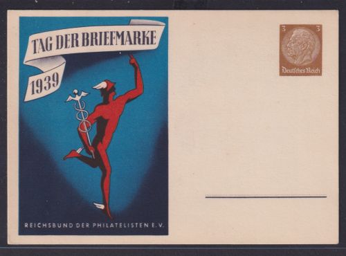 Deutsches Reich Privatganzsache Philatelie Tag der Briefmarke 1939 Reichbund der