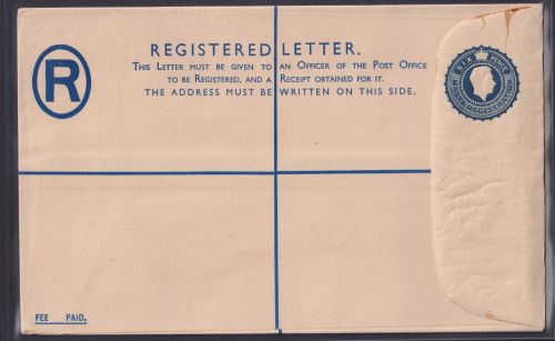 Ganzsache Malta Einschreibeumschlag 6 pence blau postal stationery