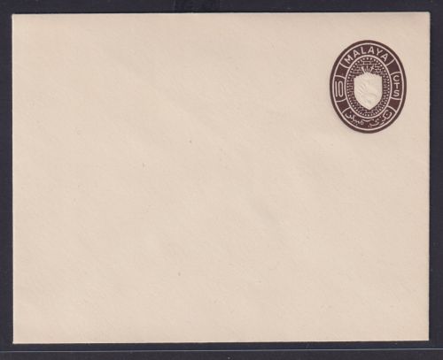 British Malaya Ganzsache Umschlag U 10 cts braun postal stationery cover