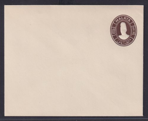 British Malaya Ganzsache Umschlag U 10 cts braun postal stationery cover