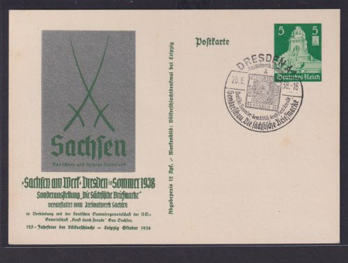 Deutsches Reich Privatganzsache Dresden Sachsen am Werk SST Philatelie Sonder -
