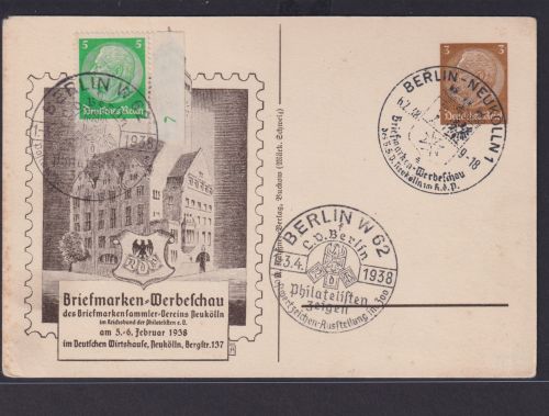 Briefmarken Deutsches Reich Brief Ganzsache Philatelie Berlin Neukölln