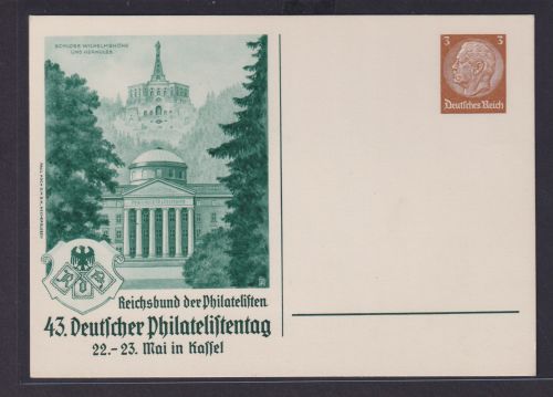 Briefmarken Deutsches Reich Privatganzsache Philatelie Kassel Philatelistentag