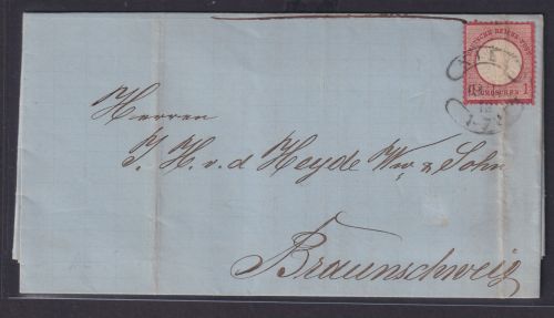 Brustschild Deutsches Reich Brief EF 19 mit gutem Würstchenstempel Kiel nach
